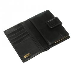 Pre Owned Fendi Tobacco Pequin Coated Canvas Kisslock Wallet