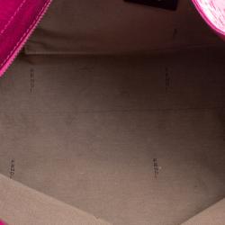 Pre Owned Fendi Pink Zucchino Printed Patent Leather Shoulder Bag
