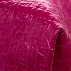 Pre Owned Fendi Pink Zucchino Printed Patent Leather Shoulder Bag