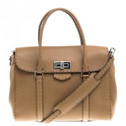Pre Owned Fendi Brown Leather Satchel