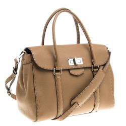 Pre Owned Fendi Brown Leather Satchel