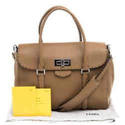 Pre Owned Fendi Brown Leather Satchel
