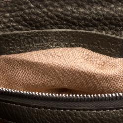 Pre Owned Fendi Fatigue Green Selleria Leather Mini Linda Satchel