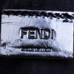 Pre Owned Fendi Black Leather Fendista Pochette Crossbody Bag
