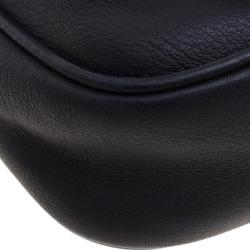 Pre Owned Fendi Black Leather Fendista Pochette Crossbody Bag