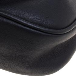 Pre Owned Fendi Black Leather Fendista Pochette Crossbody Bag