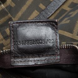 Pre Owned Fendi Tobacco Zucca Fabric Roll Shopper Tote