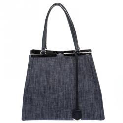 Pre Owned Fendi Black Denim Large 3Jours Tote