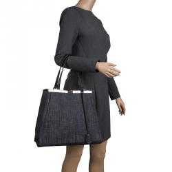 Pre Owned Fendi Black Denim Large 3Jours Tote