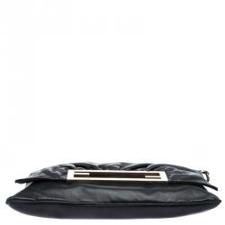 Pre Owned Fendi Black Leather Mia Shoulder Bag