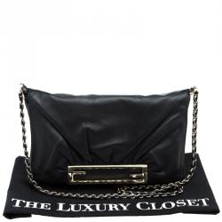 Pre Owned Fendi Black Leather Mia Shoulder Bag