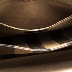 Pre Owned Fendi Red Leather Pequin Square Shoulder Bag