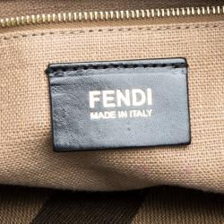 Pre Owned Fendi Red Leather Pequin Square Shoulder Bag