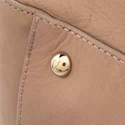 Pre Owned Fendi Beige Leather Twins Shopper Tote