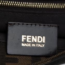 Fendi Tobacco Zucca Canvas Maxi Baguette Shoulder Bag