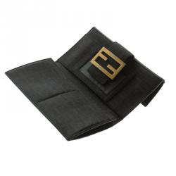 Pre Owned Fendi Brown Zucchino Coated Canvas Forever Continental Wallet
