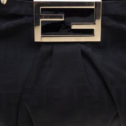Pre Owned Fendi Black Zucca Canvas Small Mia Tote