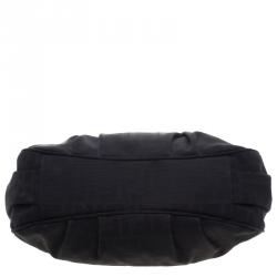 Pre Owned Fendi Black Zucca Canvas Small Mia Tote