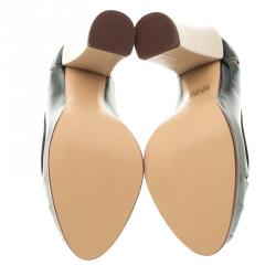 Pre Owned Fendi Black Patent Leather Cut Out Platform Pumps Size 36