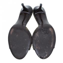 Pre Owned Fendi Zucca Canvas Slides Size 39.5 