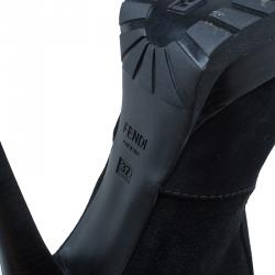 Pre Owned Fendi Black Suede Midcalf Boots Size 37.5