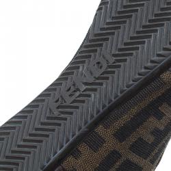 Pre Owned Fendi Tobacco Zucca Canvas and Leather Sneakers Size 36