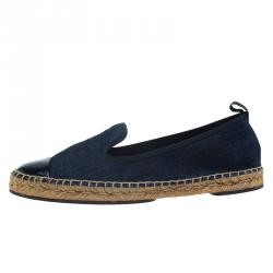 Pre Owned Fendi Denim Junia Cap Toe Espadrilles Size 39