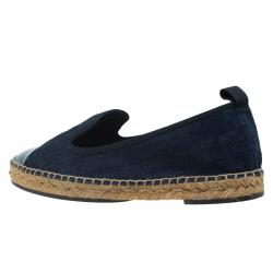 Pre Owned Fendi Denim Junia Cap Toe Espadrilles Size 39
