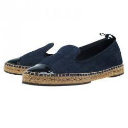 Pre Owned Fendi Denim Junia Cap Toe Espadrilles Size 39