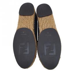 Pre Owned Fendi Denim Junia Cap Toe Espadrilles Size 39
