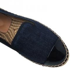 Pre Owned Fendi Denim Junia Cap Toe Espadrilles Size 39