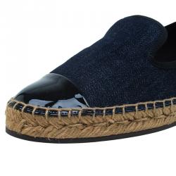 Pre Owned Fendi Denim Junia Cap Toe Espadrilles Size 39
