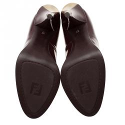 Pre Owned Fendi Burgundy Patent Pointed Pumps Size 37
