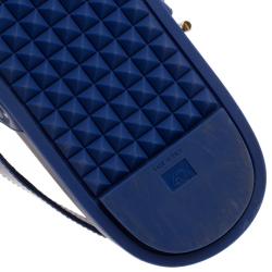 Pre Owned Fendi Blue Patent Double Banded Flat Sandals Size 40