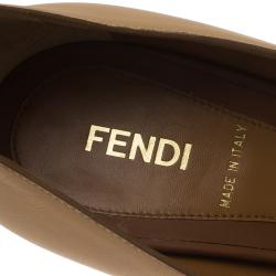 Pre Owned Fendi Tri Color Leather Peep Toe Platform Pumps Size 38