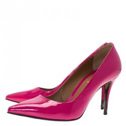 Pre Owned Fendi Pink Patent Decollete Vernice Pumps Size 36