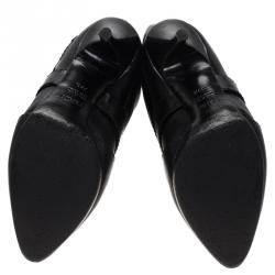 Pre Owned Fendi Black Leather B Buckle Knee Length Boots Size 39.5