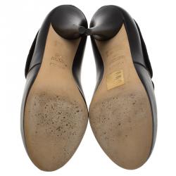 Pre Owned Fendi Brown Leather and Zucca Canvas Ankle Boots Size 37