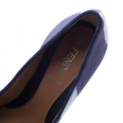 Pre Owned Fendi Two Tone Zebra Calf Hair Diamond Heel Pumps Size 36