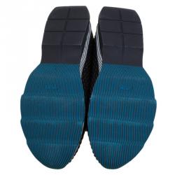 Pre Owned Fendi Black Nappa Leather Frill Trim Sneakers Size 41