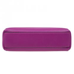 Pre Owned Fendi Fuschia Nappa Leather Micro Peekaboo Bag