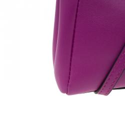 Pre Owned Fendi Fuschia Nappa Leather Micro Peekaboo Bag