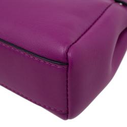 Pre Owned Fendi Fuschia Nappa Leather Micro Peekaboo Bag