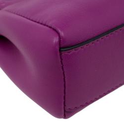 Pre Owned Fendi Fuschia Nappa Leather Micro Peekaboo Bag