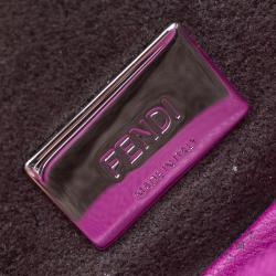 Pre Owned Fendi Fuschia Nappa Leather Micro Peekaboo Bag