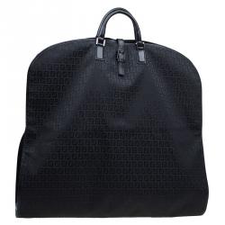 Pre Owned Fendi Black Zucchino Canvas Garment Bag