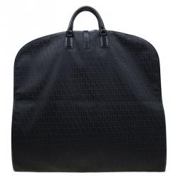 Pre Owned Fendi Black Zucchino Canvas Garment Bag