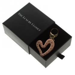 Pre Owned Fendi Pink and Red Heart Bag Charm