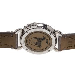 Pre Owned Fendi White Stainless Steel Selleria Women's Wristwatch 37MM