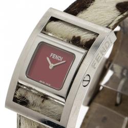 Fendi Red Stainless Steel Classic Women's Wristwatch 26MM